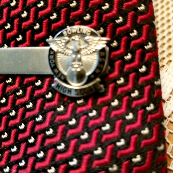 Vintage 50s tie & clip / Rockabilly also includes 50s vintage tie - Picture 1 of 3